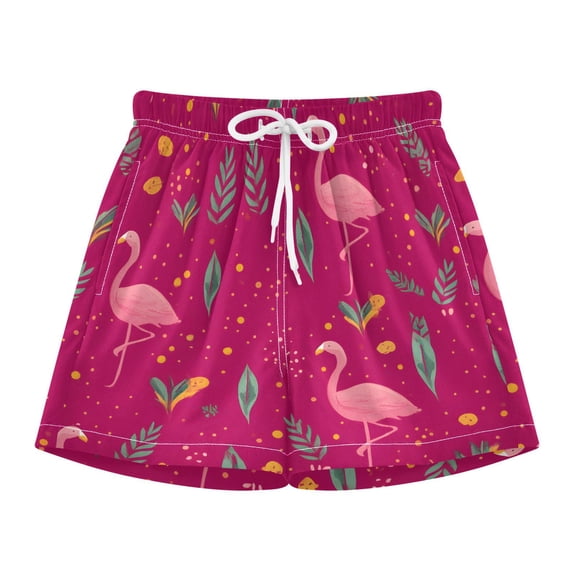 BZSMCE Swim Shorts Cute Flamingo Pattern For Quick-Dry Shorts With Anti-Chafe Liner