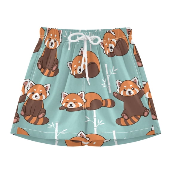 BZSMCE Swim Shorts Cute Red Panda For Quick-Dry Shorts With Anti-Chafe Liner