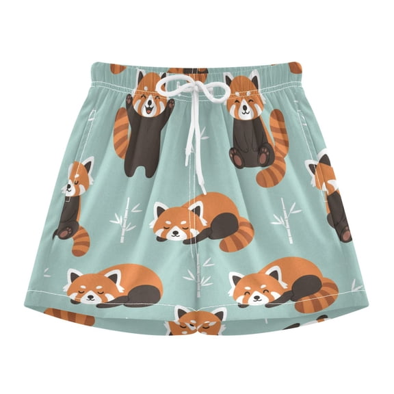 BZSMCE Swim Shorts Cute Red Panda For Quick-Dry Shorts With Anti-Chafe Liner