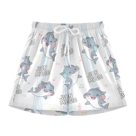 BZSMCE Swim Shorts Cute Shark For Quick-Dry Shorts With Anti-Chafe Liner