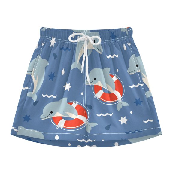 BZSMCE Swim Shorts Cute Swimming Circle Pattern For Quick-Dry Shorts With Anti-Chafe Liner