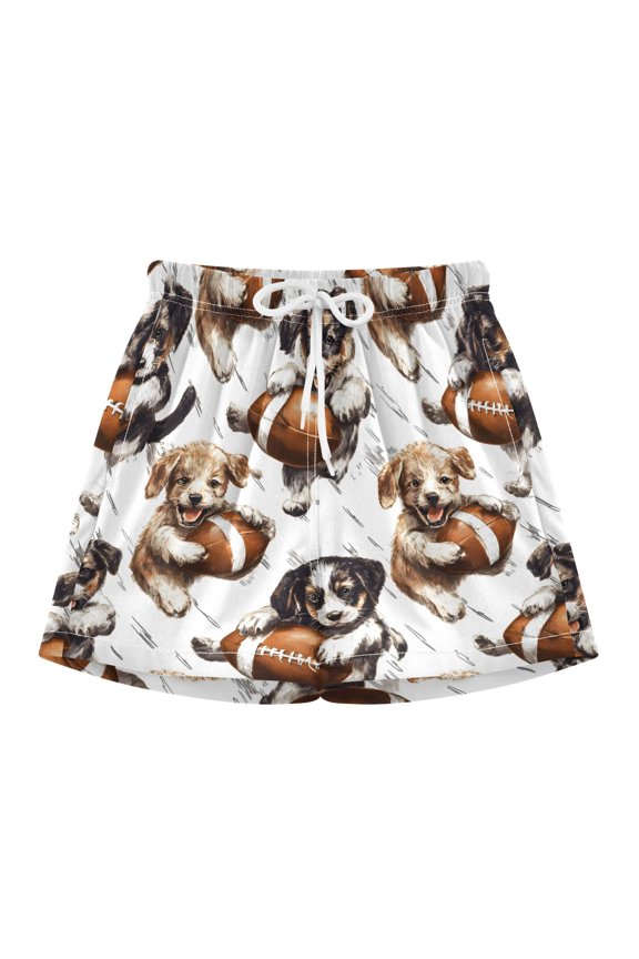 BZSMCE Swim Shorts Dog Rugby Pattern For Quick-Dry Shorts With Anti-Chafe Liner