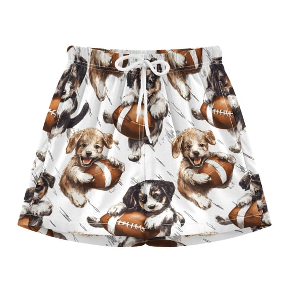 BZSMCE Swim Shorts Dog Rugby Pattern For Quick-Dry Shorts With Anti-Chafe Liner