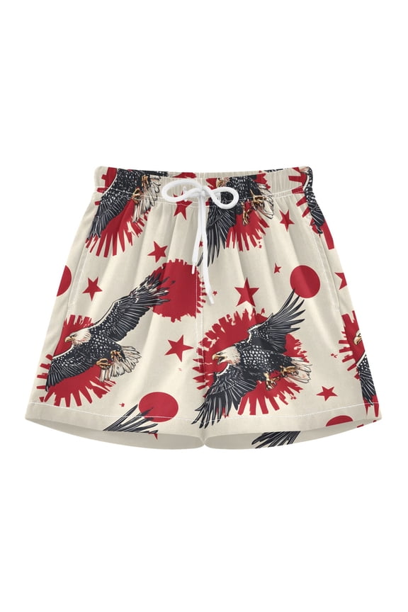 BZSMCE Swim Shorts Eagle Dot Pattern For Quick-Dry Shorts With Anti-Chafe Liner