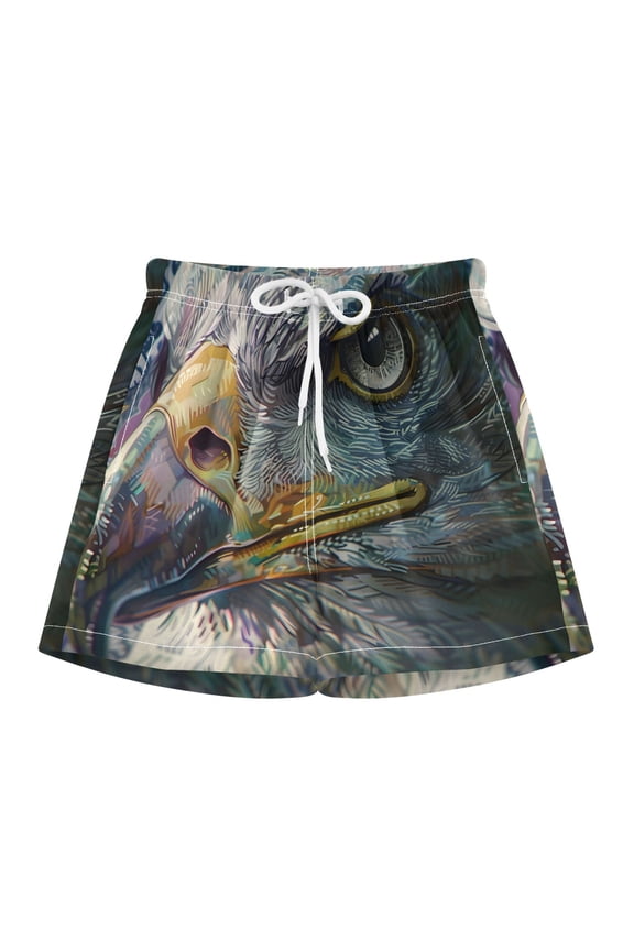 BZSMCE Swim Shorts Eagle Face For Quick-Dry Shorts With Anti-Chafe Liner