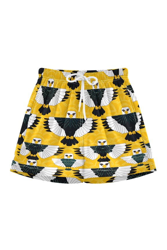BZSMCE Swim Shorts Eagle Pattern For Quick-Dry Shorts With Anti-Chafe Liner