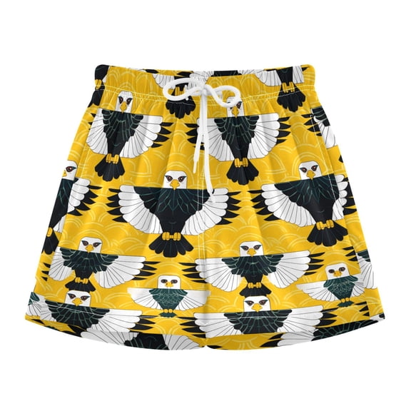 BZSMCE Swim Shorts Eagle Pattern For Quick-Dry Shorts With Anti-Chafe Liner