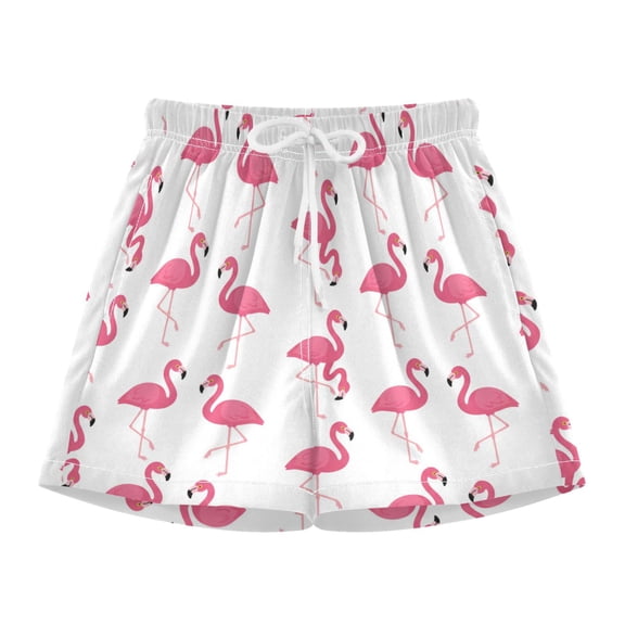 BZSMCE Swim Shorts Flock Of Pink For Quick-Dry Shorts With Anti-Chafe Liner