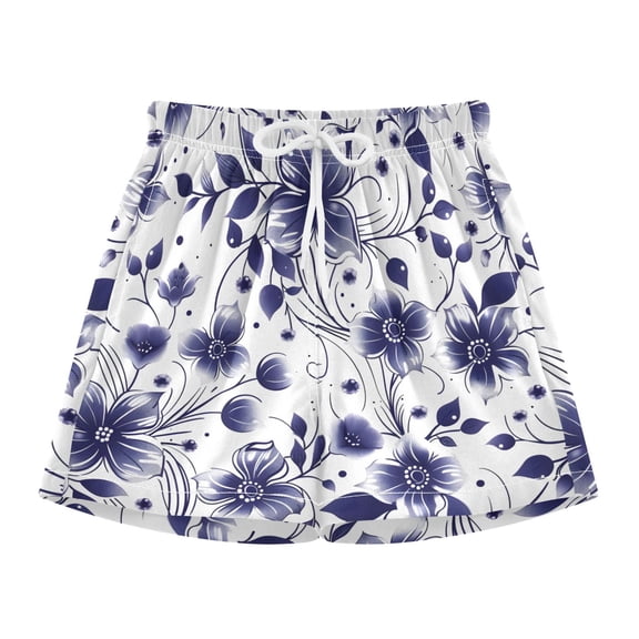 BZSMCE Swim Shorts Flower Branches Pattern For Quick-Dry Shorts With Anti-Chafe Liner