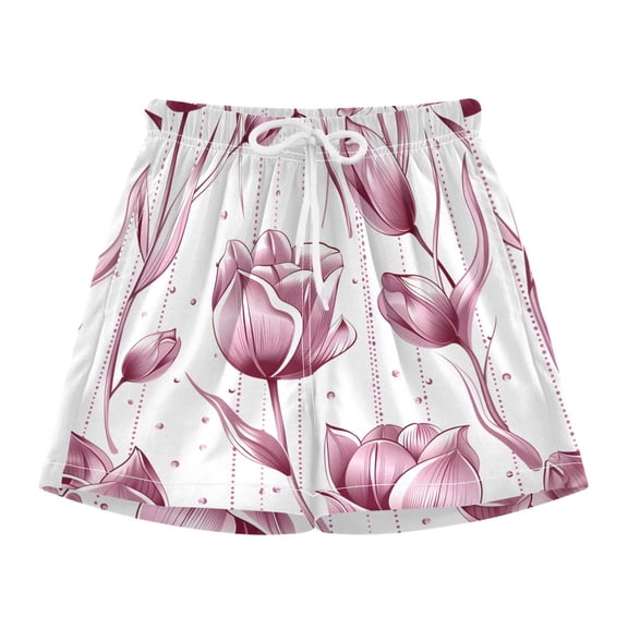 BZSMCE Swim Shorts Flowery Dotted Line Pattern For Quick-Dry Shorts With Anti-Chafe Liner