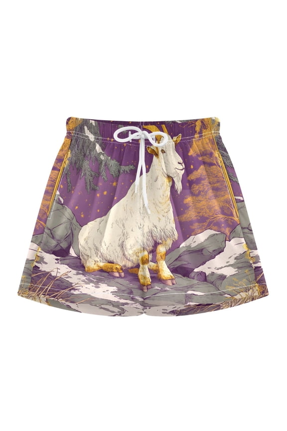 BZSMCE Swim Shorts Goat For Quick-Dry Shorts With Anti-Chafe Liner