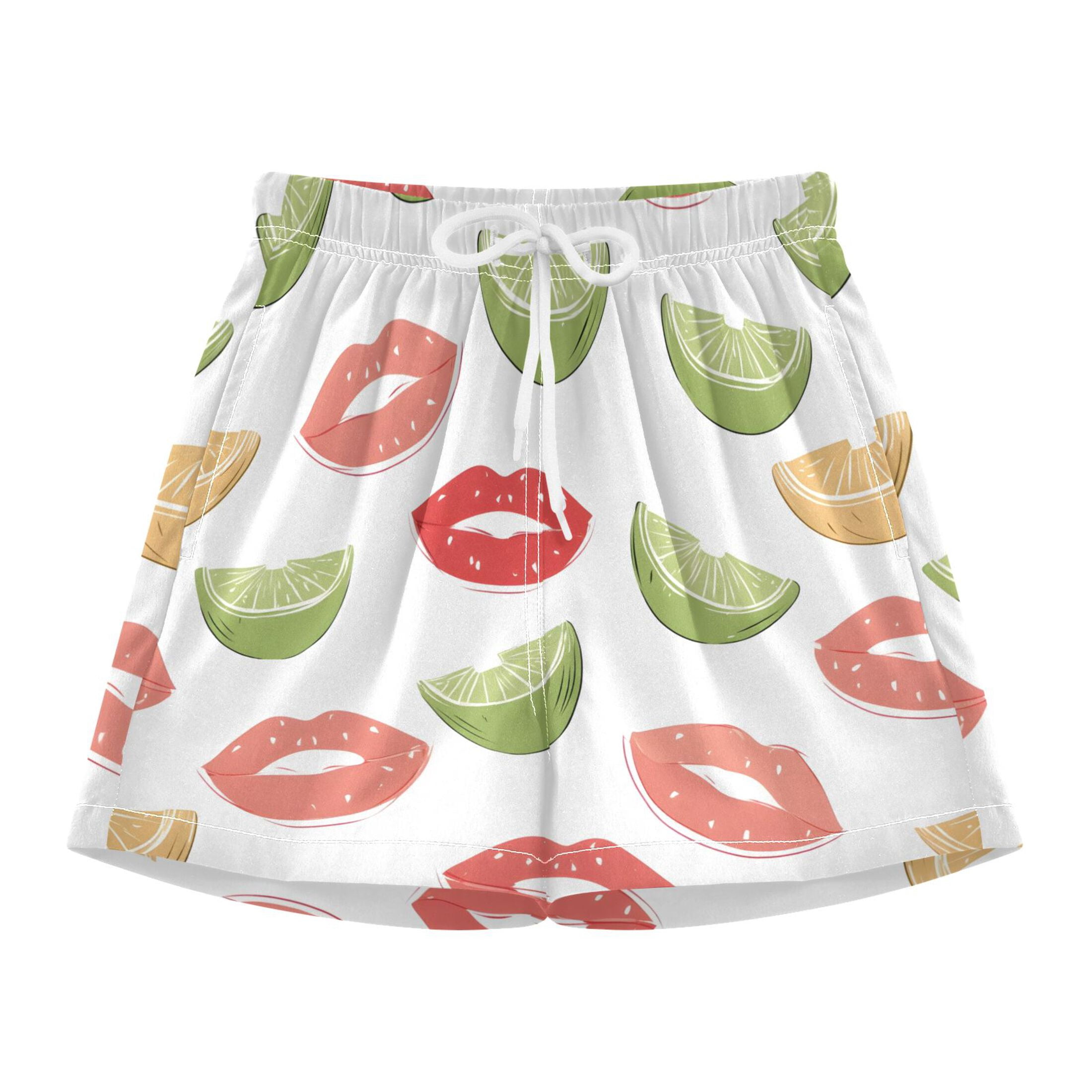 BZSMCE Swim Shorts Lemon Mouth Pattern For Quick-Dry Shorts With Anti ...