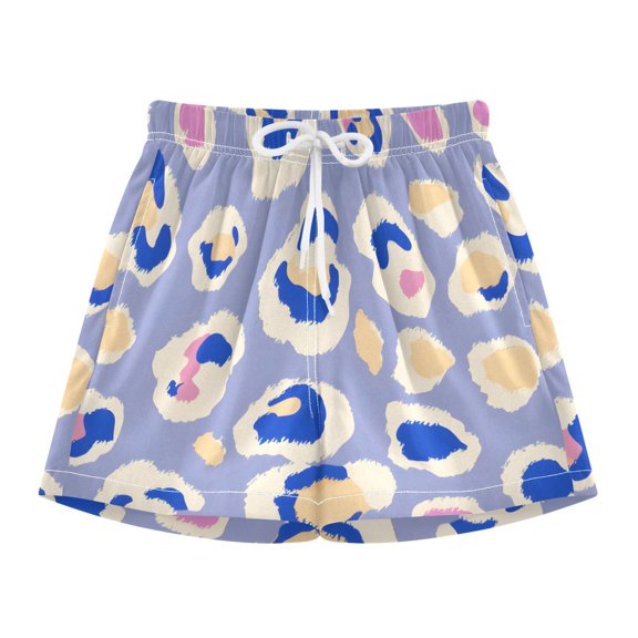 BZSMCE Swim Shorts Leopard Print Purple Background Pattern For Quick-Dry Shorts With Anti-Chafe Liner