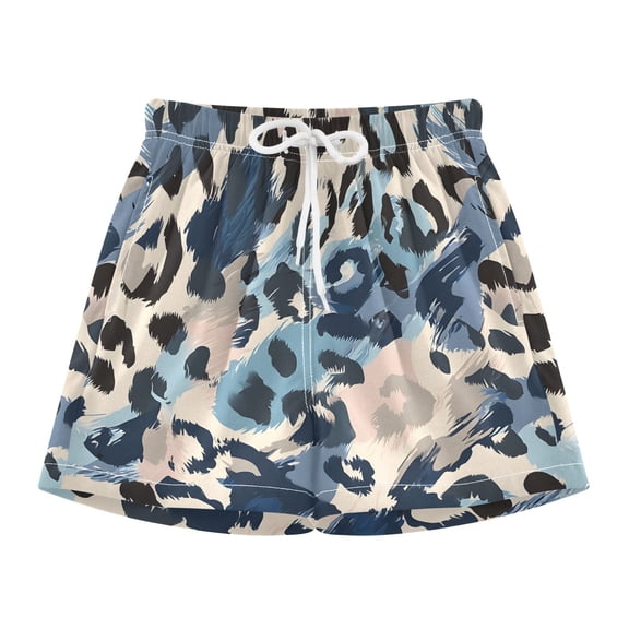 BZSMCE Swim Shorts Light Dark Blue Camouflage Pattern For Quick-Dry Shorts With Anti-Chafe Liner