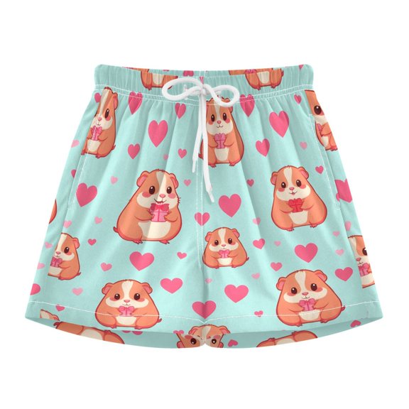 BZSMCE Swim Shorts Love Guinea Pig Pattern For Quick-Dry Shorts With Anti-Chafe Liner