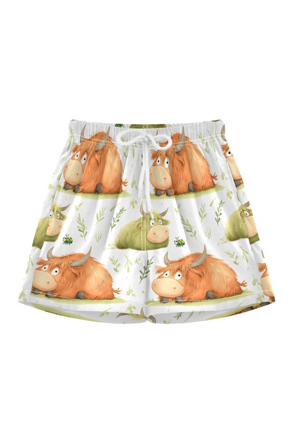 BZSMCE Swim Shorts Lying Yak Pattern For Quick-Dry Shorts With Anti-Chafe Liner