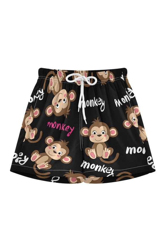 BZSMCE Swim Shorts Monkey Pattern For Quick-Dry Shorts With Anti-Chafe Liner