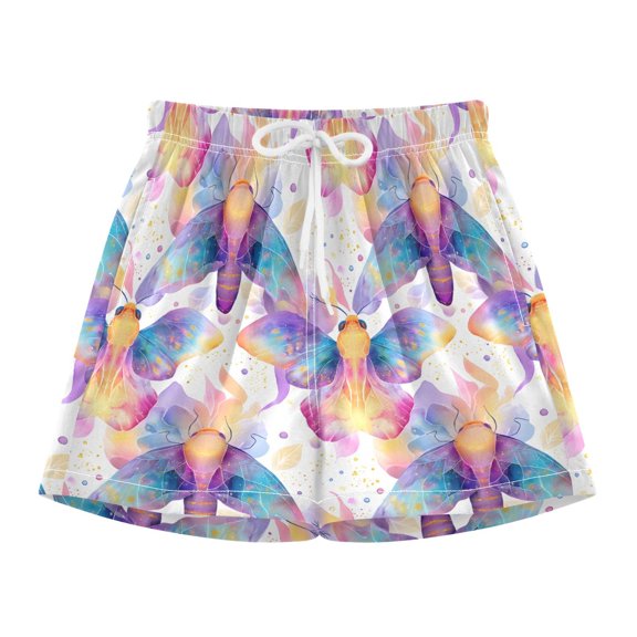 BZSMCE Swim Shorts Moth Patternn For Quick-Dry Shorts With Anti-Chafe Liner