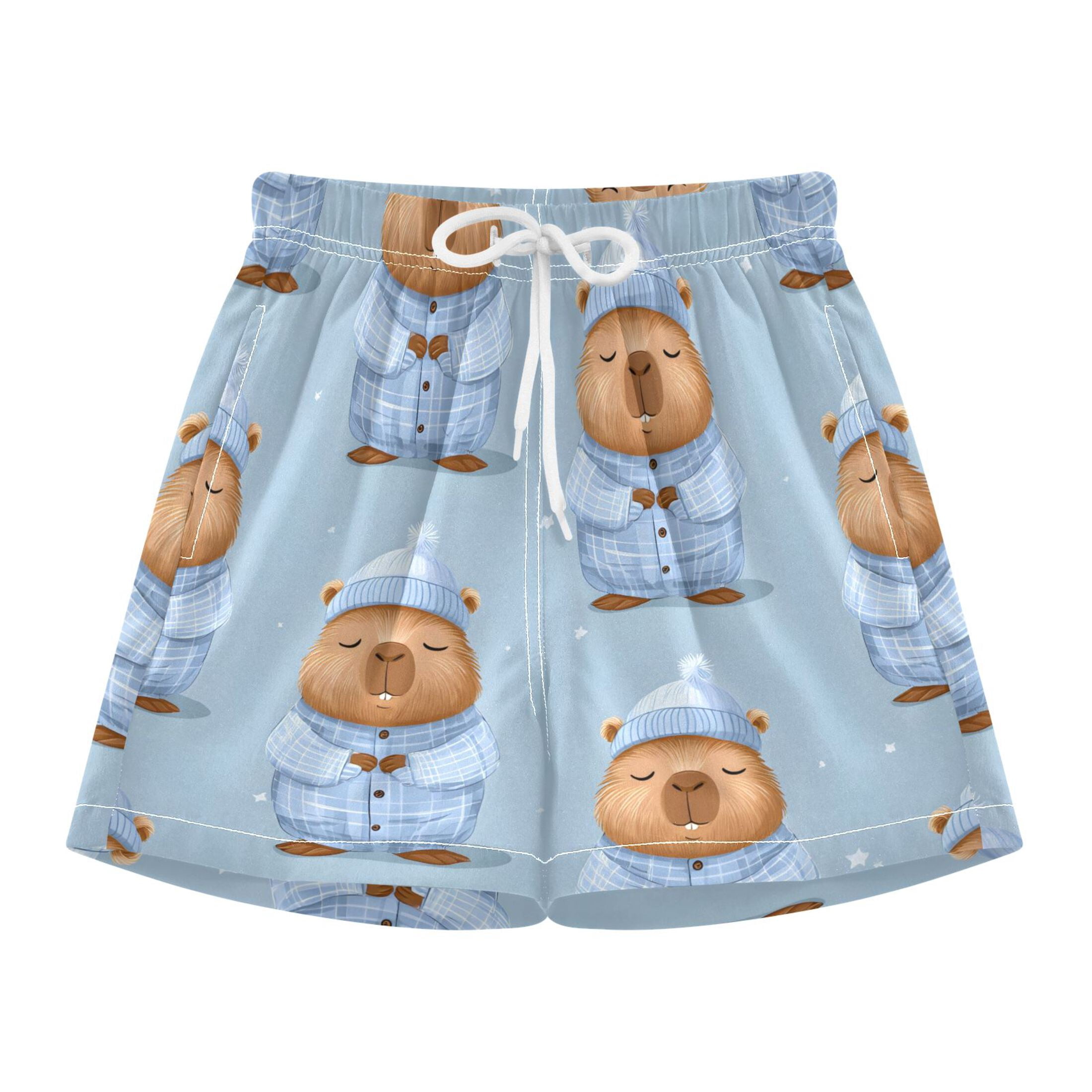 BZSMCE Swim Shorts Pajama Groundhog Pattern For Quick-Dry Shorts With ...