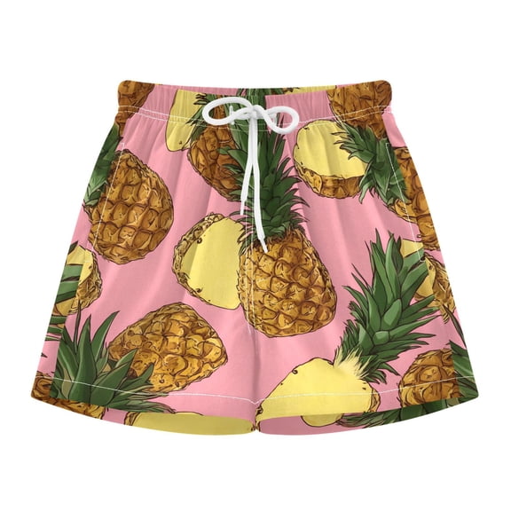BZSMCE Swim Shorts Pink Pineapple Pattern For Quick-Dry Shorts With Anti-Chafe Liner
