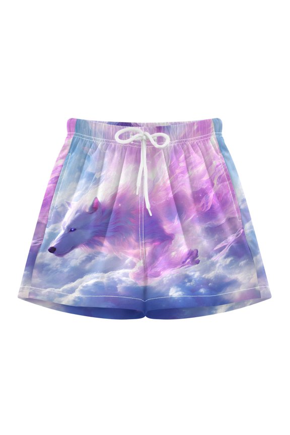 BZSMCE Swim Shorts Pink Winged Wolf For Quick-Dry Shorts With Anti-Chafe Liner