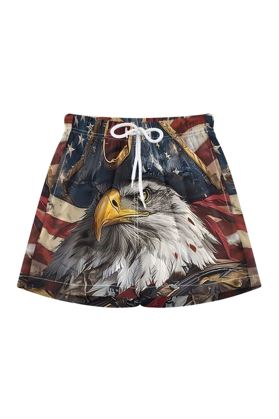 BZSMCE Swim Shorts Pirate Eagle Flag For Quick-Dry Shorts With Anti-Chafe Liner