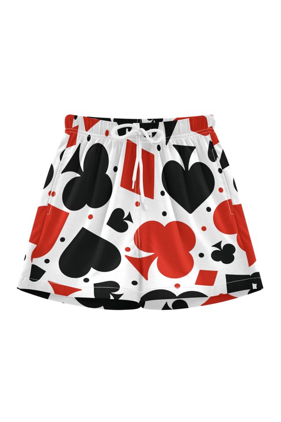 BZSMCE Swim Shorts Spades Hearts Polka Dots For Quick-Dry Shorts With Anti-Chafe Liner