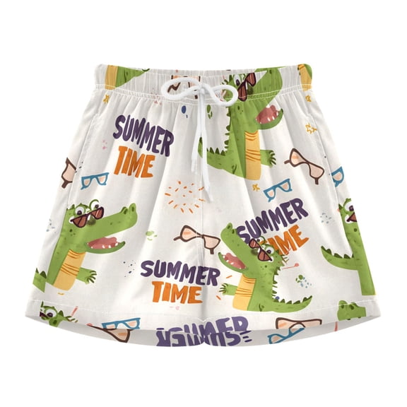 BZSMCE Swim Shorts Summer Crocodile Pattern For Quick-Dry Shorts With Anti-Chafe Liner