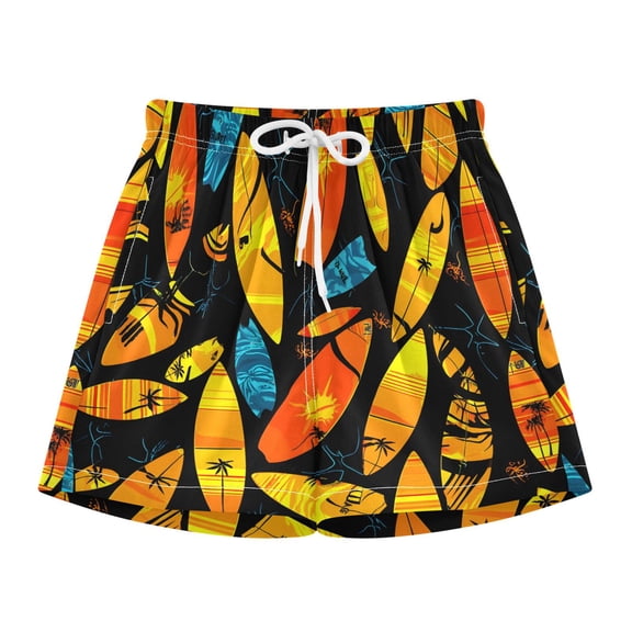 BZSMCE Swim Shorts Surfboard Pattern For Quick-Dry Shorts With Anti-Chafe Liner