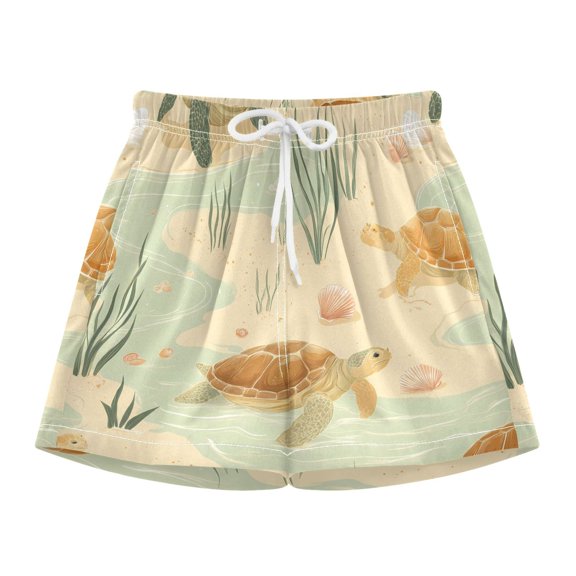 BZSMCE Swim Shorts Turtle Shell Pattern For Quick-Dry Shorts With Anti-Chafe Liner