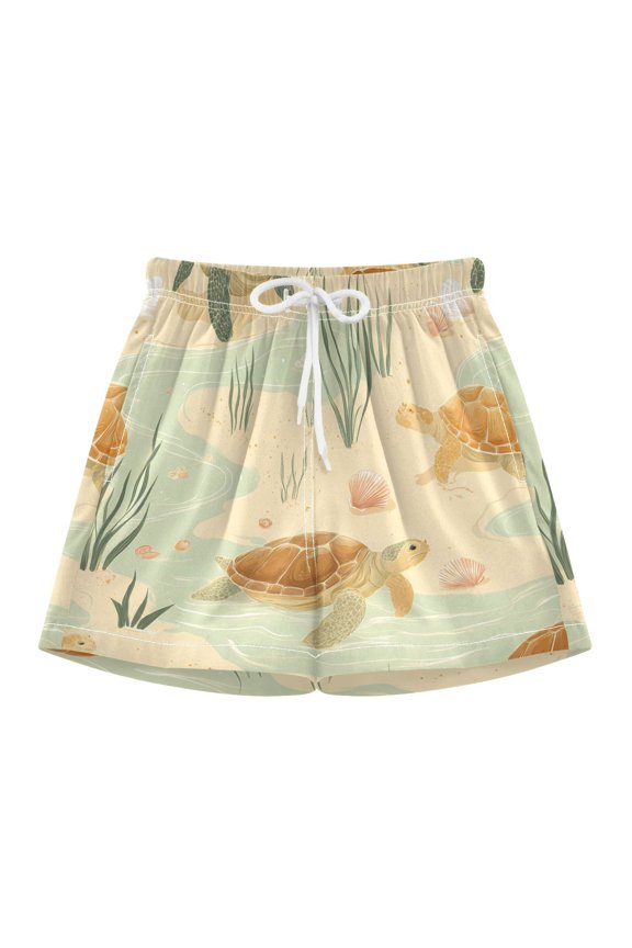 BZSMCE Swim Shorts Turtle Shell Pattern For Quick-Dry Shorts With Anti-Chafe Liner