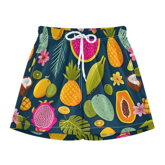 BZSMCE Swim Shorts Various Cartoon Fruit Pattern For Quick-Dry Shorts With Anti-Chafe Liner