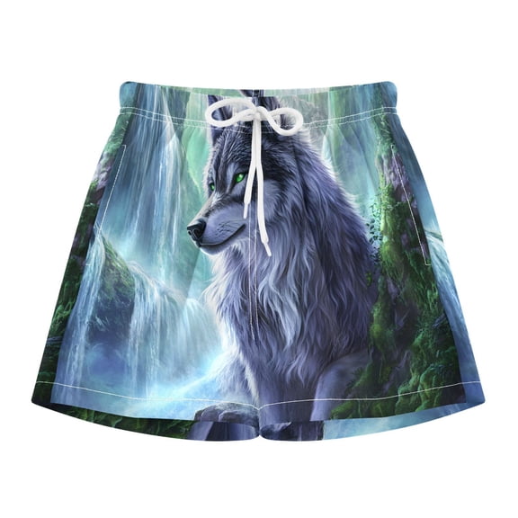 BZSMCE Swim Shorts Wolf For Quick-Dry Shorts With Anti-Chafe Liner