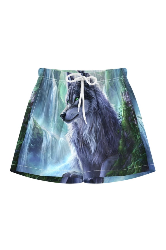 BZSMCE Swim Shorts Wolf For Quick-Dry Shorts With Anti-Chafe Liner