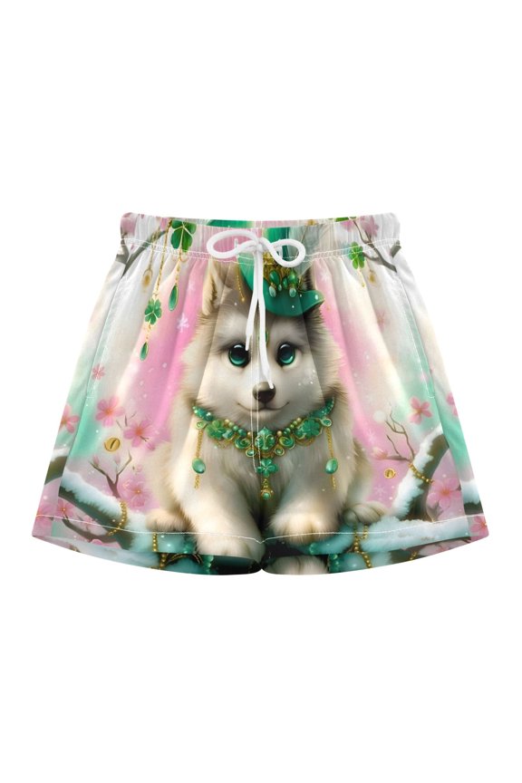 BZSMCE Swim Shorts Wolf Jewelry Flower For Quick-Dry Shorts With Anti-Chafe Liner