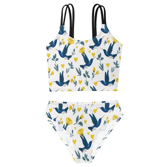 BZSMCE Swimsuit 2-Piece Tank Swimming Wear Quick Dry Bathing Suit-Blue ...