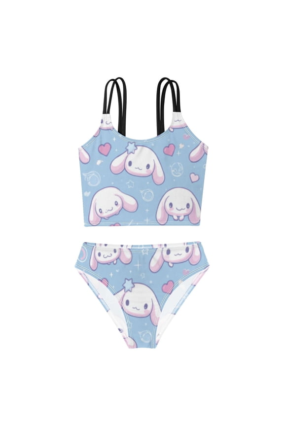 BZSMCE Swimsuit 2-Piece Tank Swimming Wear Quick Dry Bathing Suit-Moonlit Star Pup Printed
