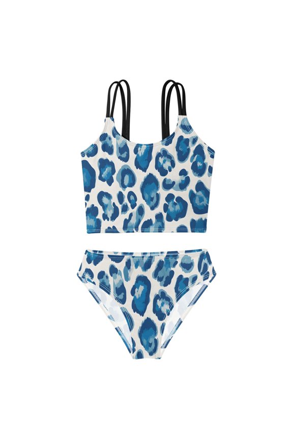 BZSMCE Swimsuit 2-Piece Tank Swimming Wear Quick Dry Bathing Suit-Vector Illustr Pattern Printed