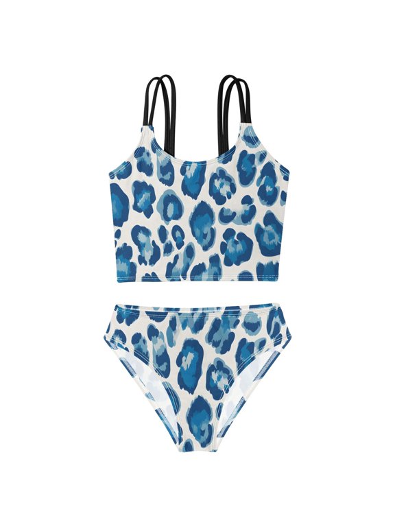 BZSMCE Swimsuit 2-Piece Tank Swimming Wear Quick Dry Bathing Suit-Vector Illustr Pattern Printed