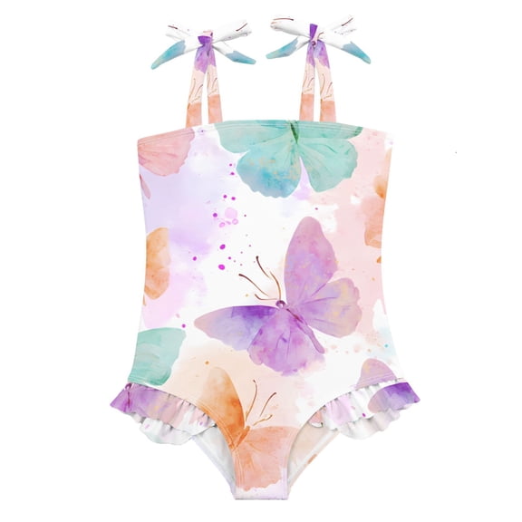 BZSMCE Swimsuit One Piece swimwear Colorful Butterfly Pattern of Pattern