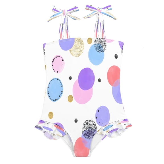 BZSMCE Swimsuit One Piece swimwear Colorful Polka Dot Pattern of Pattern