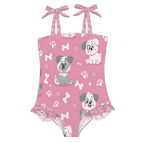 BZSMCE Swimsuit One Piece swimwear Cute Dog Pattern of Pattern