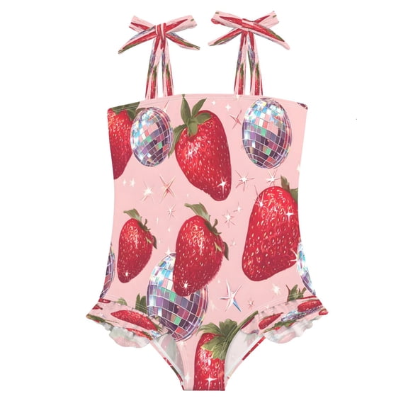 BZSMCE Swimsuit One Piece swimwear Strawberry Pattern of Pattern