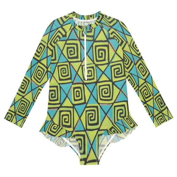 BZSMCE Swimwear 324 (42) For Long Sleeve One-Piece Swimsuit UPF 50 And UV Protection Quick Dry Chlorine Resistant324 (42) Pattern