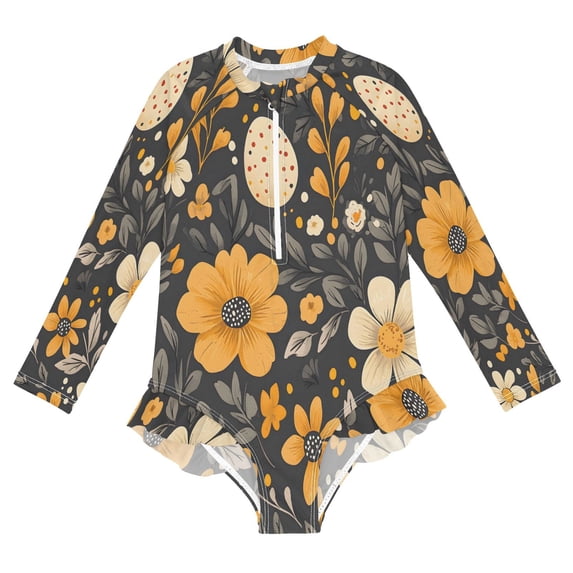 BZSMCE Swimwear Egg Chrysanthemum Color Pattern For Long Sleeve One ...