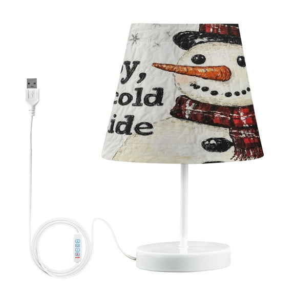 BZSMCE Table Lamp Creative Adorable Smiled Snowman Pattern Simple Pattern Night Light