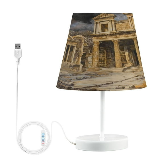BZSMCE Table Lamp Creative Ancientd Palace Painting Simple Pattern Night Light