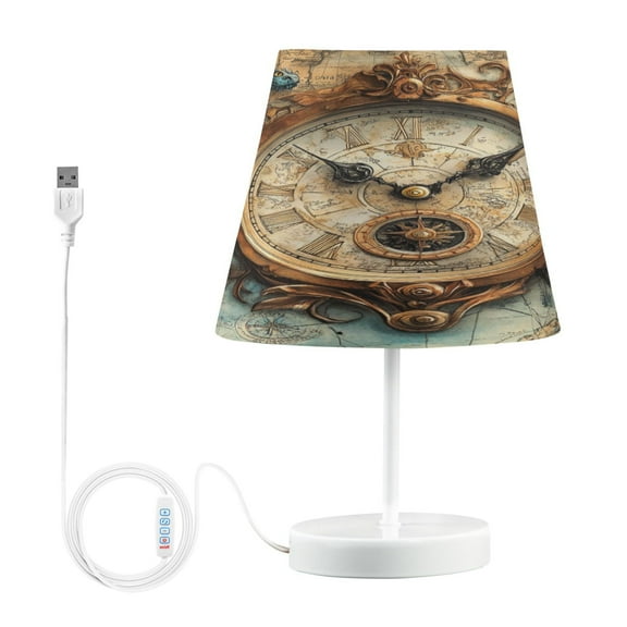 BZSMCE Table Lamp Creative Antique Clock Pattern Simple Pattern Night Light