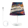thumbnail image 1 of BZSMCE Table Lamp Creative Artistic Cat with Moon Simple Pattern Night Light, 1 of 8