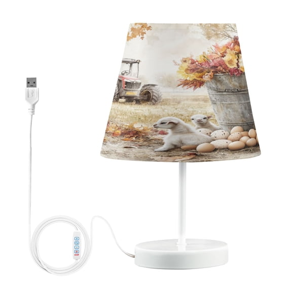 BZSMCE Table Lamp Creative Autumn Scene with Goats Eggs Simple Pattern Night Light